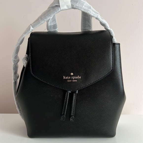 NEW Kate Spade Lizzie Medium Flap Backpack Black - Picture 8 of 12